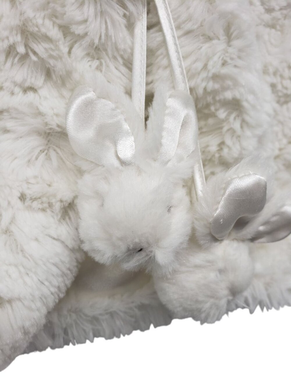 Bunnies by the Bay White Faux Fur Cape Bunny Heads 6-12 Months Give Glad Dreams - Picture 3 of 13